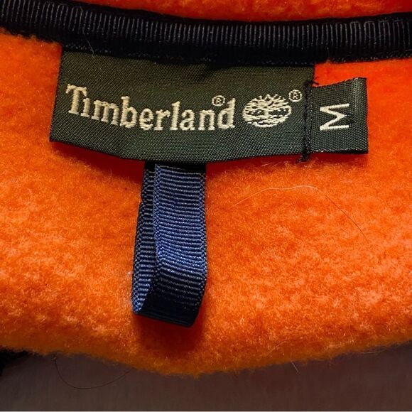 Timberland Orange Fleece Front Zip Vest Vintage Size Medium - Picture 3 of 11